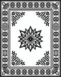 Ornate Black and White Mandala Design Rug