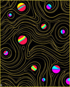 Vibrant Swirls 2 Colorful Spheres Rug