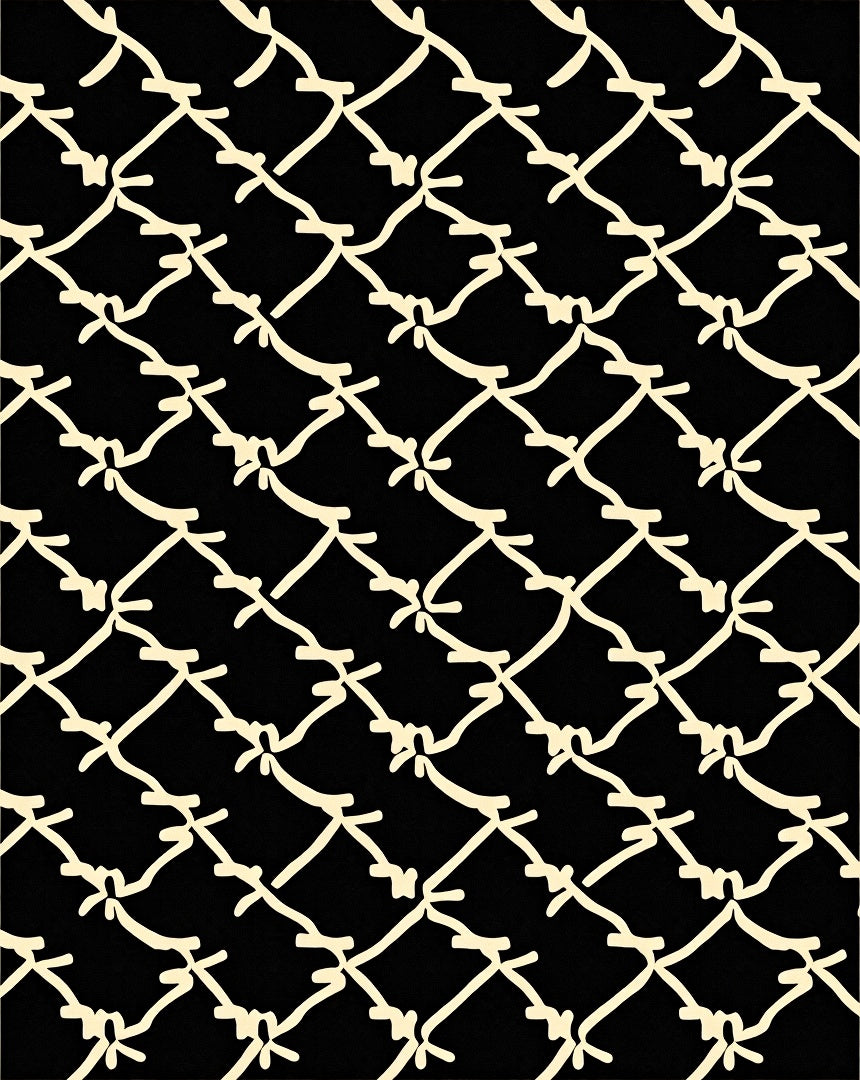 Abstract Chain Link Pattern Rug