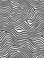 Dynamic Black White Wavy Lines Rug