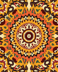 Vibrant Earth Tones Mandala Pattern Rug