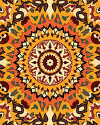 Vibrant Earth Tones Mandala Pattern Rug