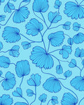 Blue Leafy Vine Pattern Rug
