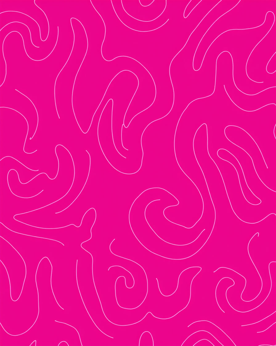 Bold Pink Abstract Swirl Design Rug