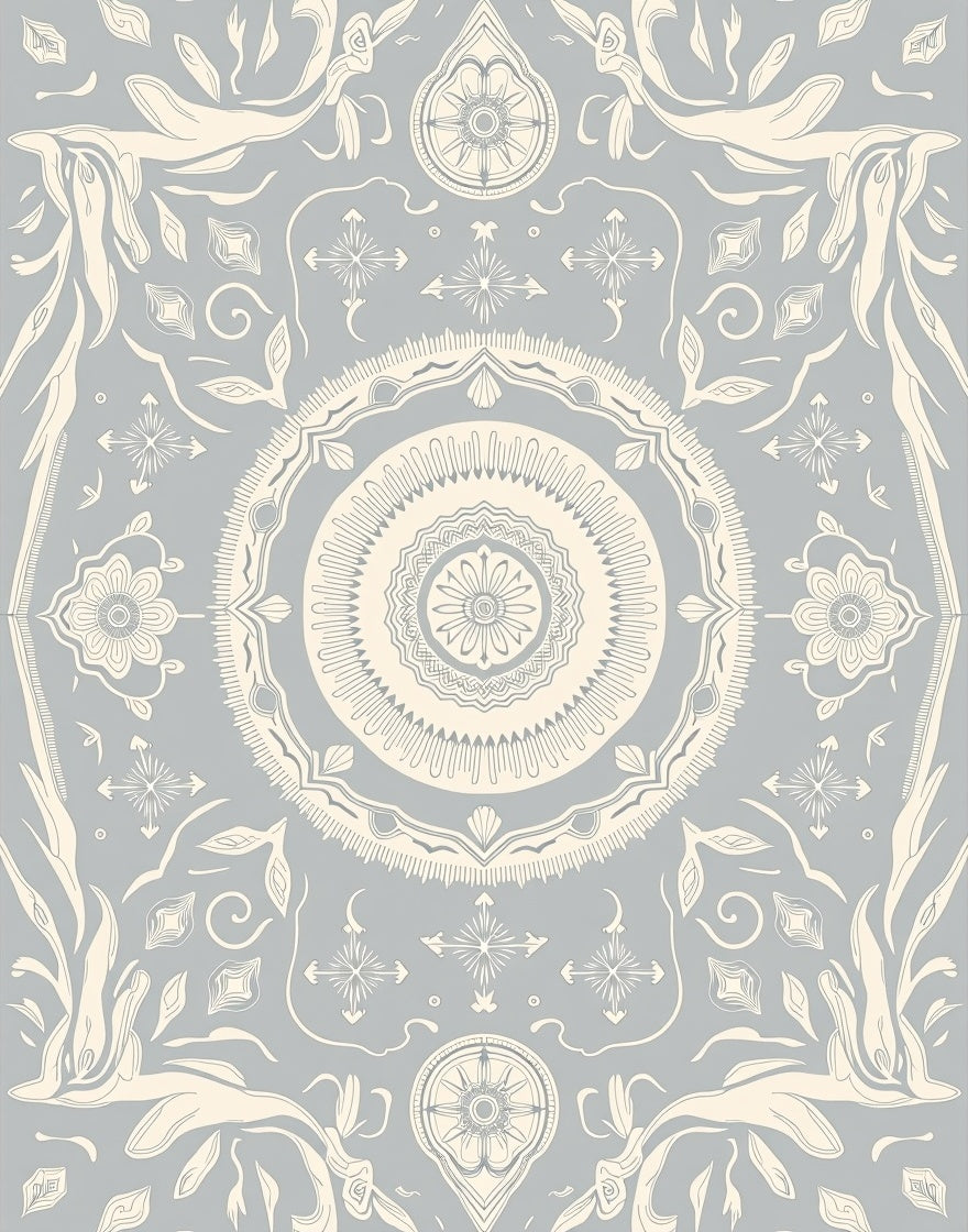 Mandala Inspired Floral Pattern Rug