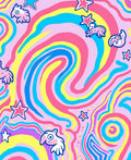 Whimsical Swirls Stars Pattern Rug