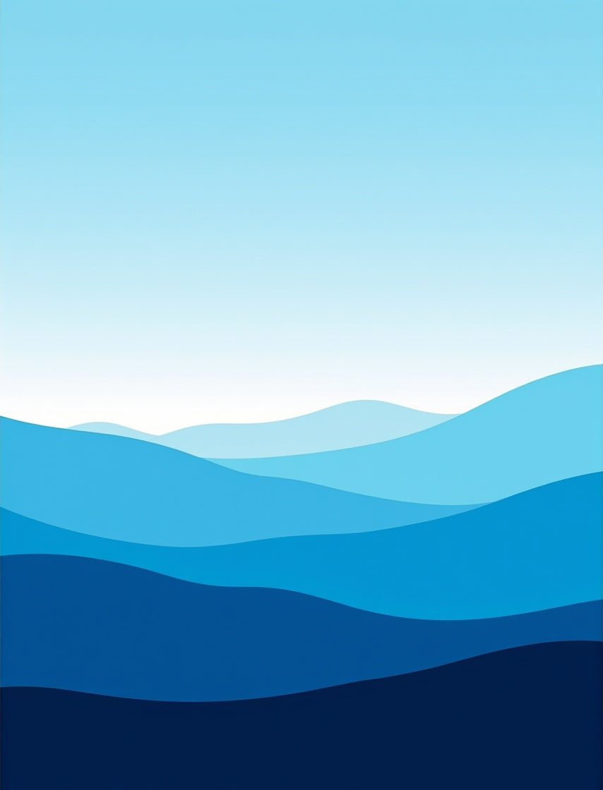 Abstract Blue Layered Landscape Rug