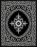 Black And White Floral Intricate Design Rug