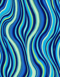 Cool Blue Green Fluid Waves Rug