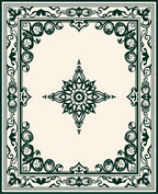 Elaborate Floral Border With Center Medallion Rug