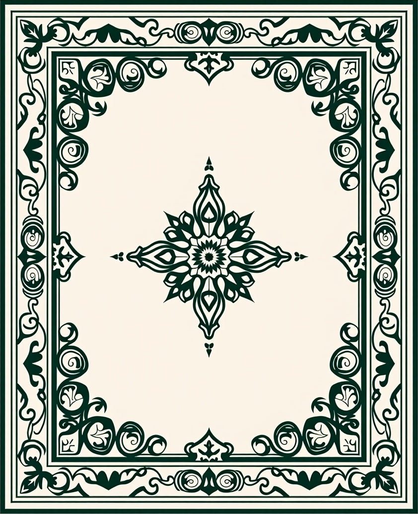 Elaborate Floral Border With Center Medallion Rug