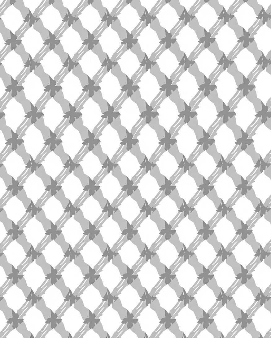 Gray Abstract Geometric Lattice Design Rug