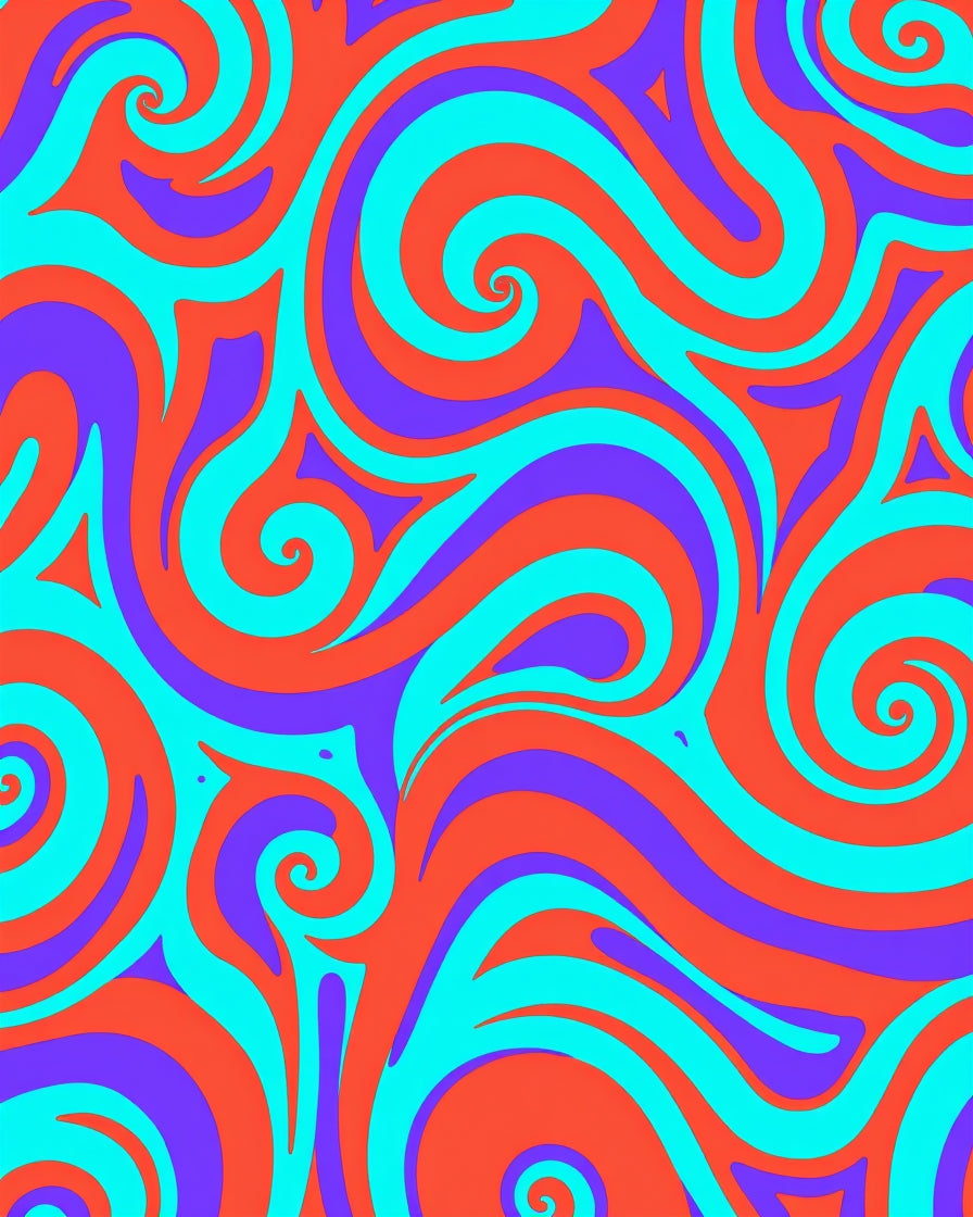 Vibrant Swirls And Curves Pattern Rug