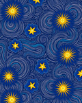 Swirling Starry Floral Pattern Rug