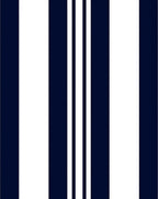 Bold Navy White Stripe Design Rug