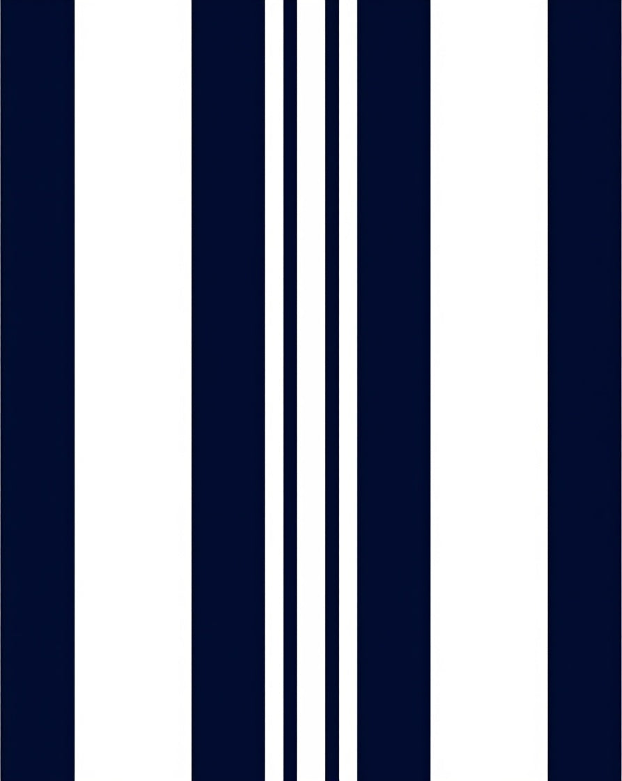 Bold Navy White Stripe Design Rug