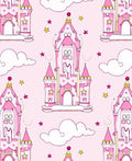 Pink Castle Clouds And Stars Pattern Rug