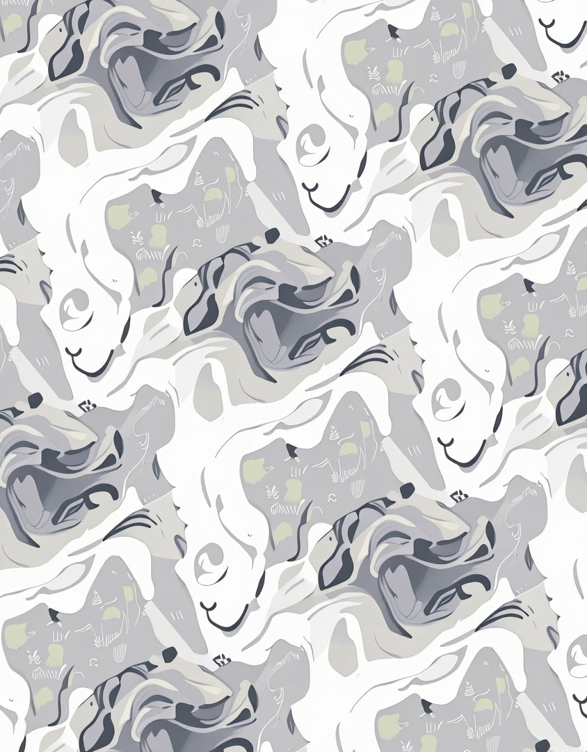 Abstract Swirls Contemporary Pattern Rug