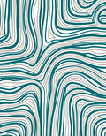 Modern Teal Gray Wavy Lines Rug