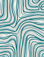 Modern Teal Gray Wavy Lines Rug