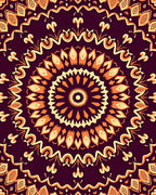 Mandala Pattern Warm Tones Rug