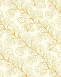 Elegant Golden Swirl Leaf Pattern Rug