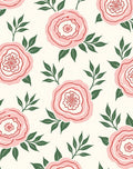 Pink Blossom And Leaf Pattern Rug