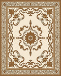 Elegant Brown Floral Damask Rug