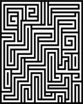 Black White Maze Lines Rug