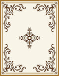 Ornate Scrollwork Accent Design Rug