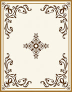 Ornate Scrollwork Accent Design Rug