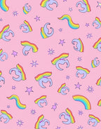Whimsical Unicorn Rainbow Star Pattern Rug