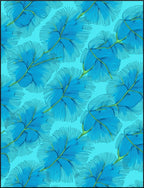 Abstract Blue Feather Pattern Rug