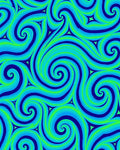 Vibrant Blue Green Swirl Pattern Rug
