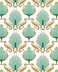 Art Nouveau Floral Leaf Scroll Pattern Rug