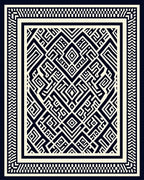 Abstract Geometric Maze Pattern Rug