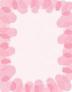 Soft Pink Petal Border Design Rug