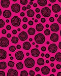 Bold Pink Swirl Flower Design Rug