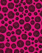Bold Pink Swirl Flower Design Rug
