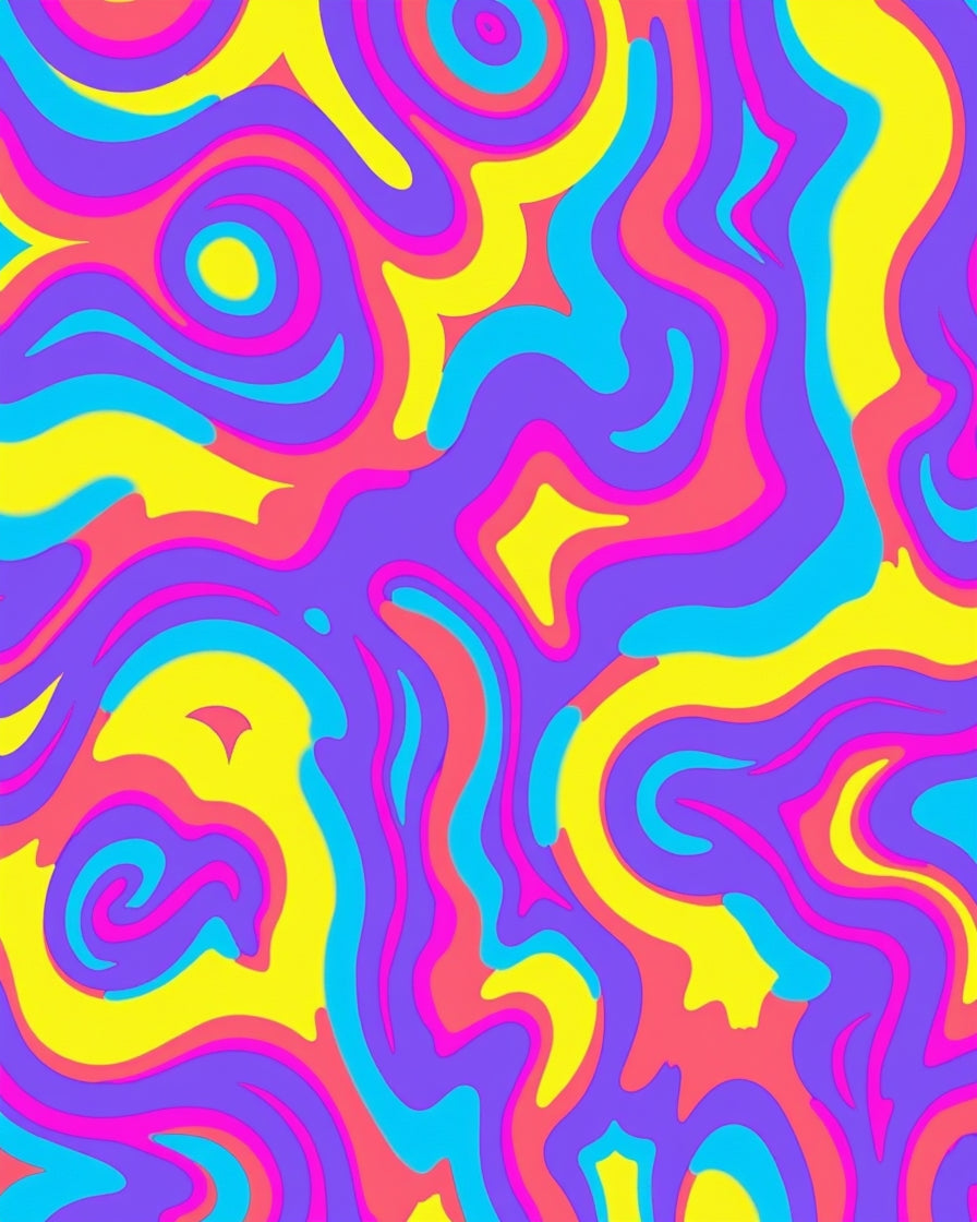 Vivid Swirling Abstract Pattern Design Rug