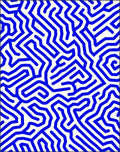 Abstract Blue Maze Pattern Rug