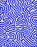 Abstract Blue Maze Pattern Rug