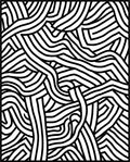Concentric Lines Abstract Pattern Design Rug