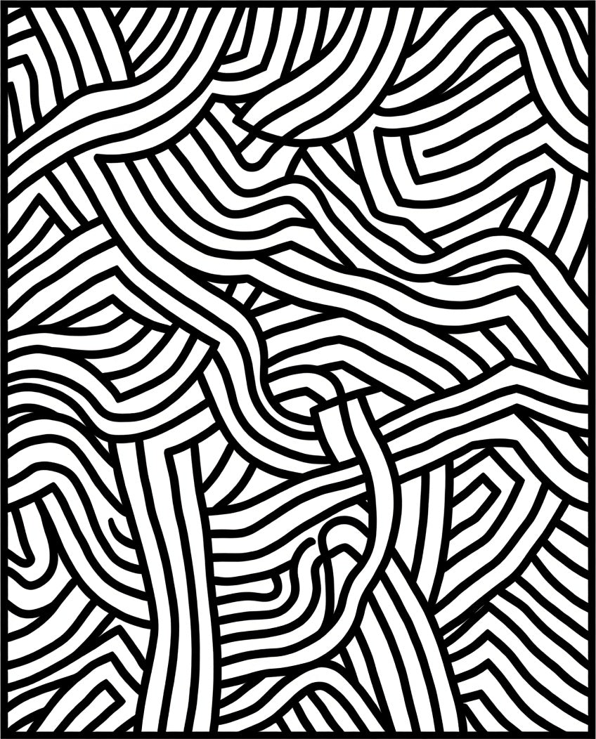 Concentric Lines Abstract Pattern Design Rug