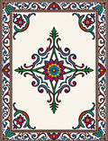 Ornate Floral Border Pattern Rug