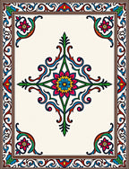 Ornate Floral Border Pattern Rug
