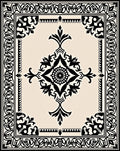 Classic Black Floral Medallion Rug