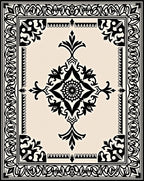 Classic Black Floral Medallion Rug