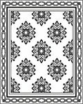 Ornate Black White Medallion Pattern Rug