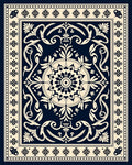 Classic Floral Starburst Medallion Pattern Rug